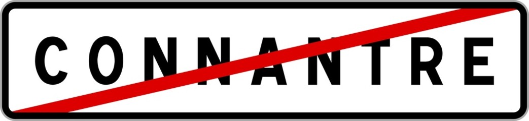 Fototapeta premium Panneau sortie ville agglomération Connantre / Town exit sign Connantre