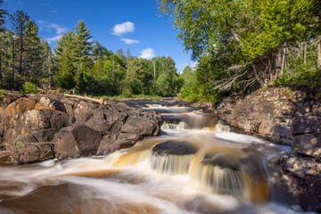 Knife River Cascading Waterfall In The Woods