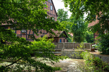 water mill in old town Wienhausen Germany on a sunny day