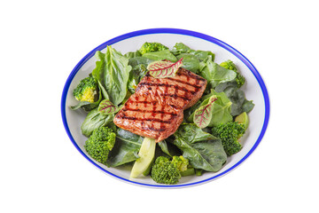 Steak and salad