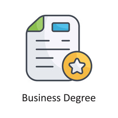 Business Degree vector filled outline Icon Design illustration on White background. EPS 10 File