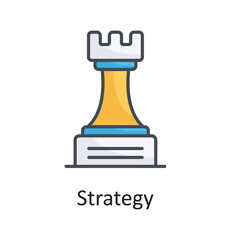 Strategy vector filled outline Icon Design illustration on White background. EPS 10 File