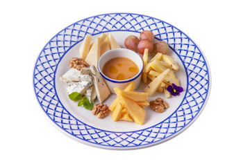 Four kinds of cheese in pieces