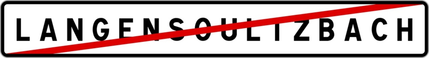 Naklejka premium Panneau sortie ville agglomération Langensoultzbach / Town exit sign Langensoultzbach