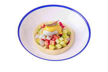 Puree with avocado, mozzarella
