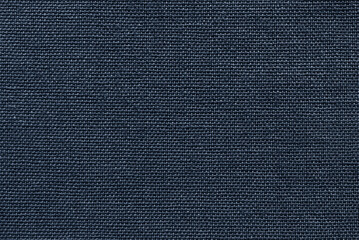 Naklejka na ściany i meble Dark blue cotton canvas fabric pattern close up as background
