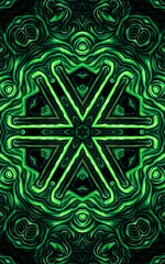 creative patterns and designs in bright neon green