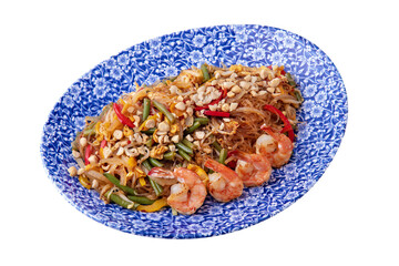 Salad with shrimps, seaweed, peanuts