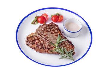 Grilled meat steak on the bone with rosemary