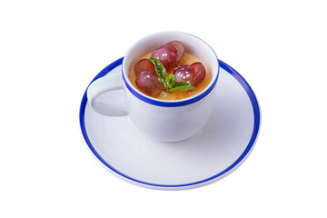 Cheesecake in a cup with grapes