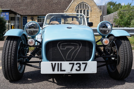EAST GRINSTEAD, WEST SUSSEX, UK - JULY 1 : View of a Caterham Seven in East Grinstead on July 1, 2022