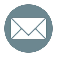 Envelope icon in solid black flat shape glyph icon, isolated on white background
