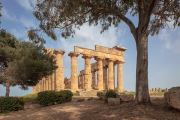 Fototapeta na wymiar Selinunte, Castelvetrano.. Trapani. Tempio greco del parco archeologico.
