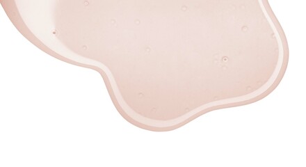 Cream gel orange transparent cosmetic sample texture with bubbles isolated on white background