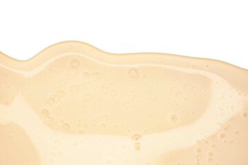 Cream gel yellow transparent cosmetic sample texture with bubbles pastel background