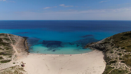 Beautiful view of the seacoast of Majorca with an amazing turquoise sea, in the middle of the nature. Concept of summer, travel, relax and enjoy	