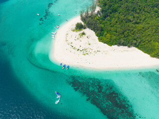 Aerial view of Koh Phai in Hat Noppharat Thara - Mu Ko Phi Phi National Park, Krabi Province