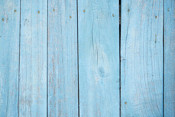 Fototapeta premium Blue wood texture background, natural pattern.