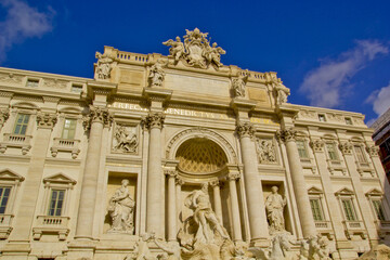 view of  fontana di trevi in rome, italy