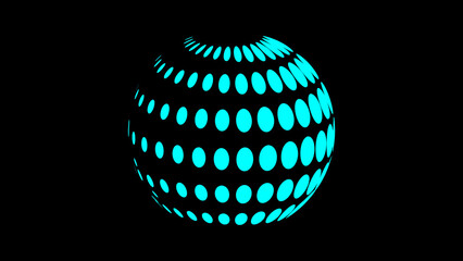 Abstract dotted sphere. Sphere made with circle.