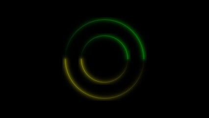 Abstract colorful circular line design. Glowing circular line on black. abstract colorful circle.