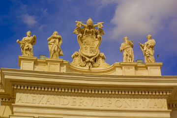 statue with blue sky in vatican, ıtaly