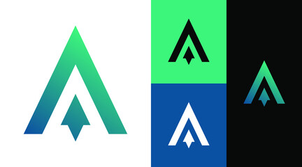 A Monogram Arrow up Logo Design Concept