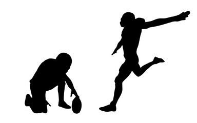 black silhouette of an American football player