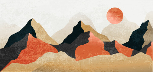 Vector illustration. The mountains.