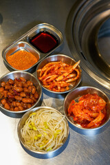Various side dishes appetizers in Korean cuisine