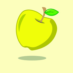 sweet yelow apple vector, apple in cartoon style vector isolated