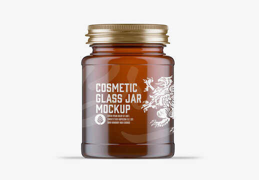 Amber Cosmetic Jar Mockup