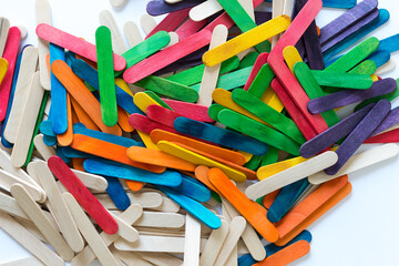 colorful wood sticks on paper