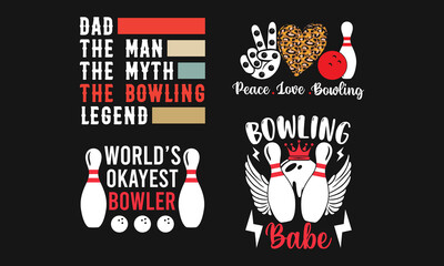 Bowling Strike Sport Typography Vector T-shirt