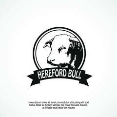Hereford bull cattle farm logo ideas