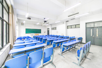 An empty and bright classroom