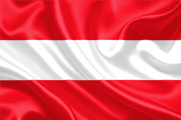Austria flag on satin texture effect