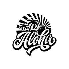 Aloha vector illustration for t-shirts and other uses - obrazy, fototapety, plakaty