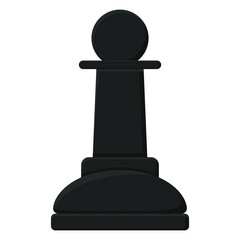 Chessmen. Black pawn piece. Chess. Vector