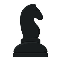 Chessmen. The black figure of a horse. Chess. Vector