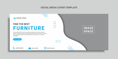 furniture social media cover flat design or web banner