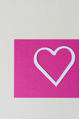 paper heart on pink and beige