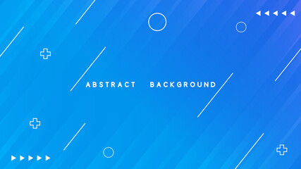 Abstract blue background with memphis element design concept