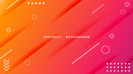 Abstract gradient background with memphis element design themes