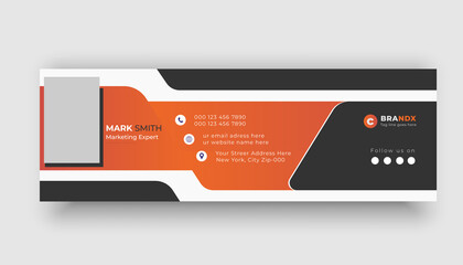 modern email signature or email footer and personal social media cover page template design