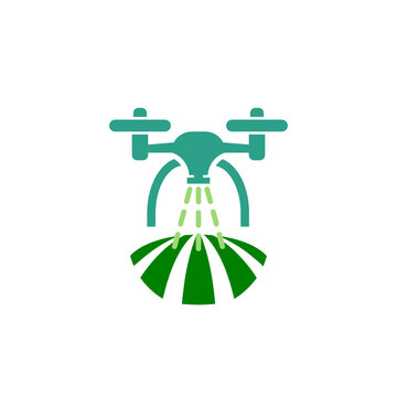 green drone spraying field clip art preview