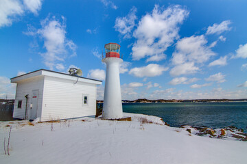 lighthouse on the coast in winter