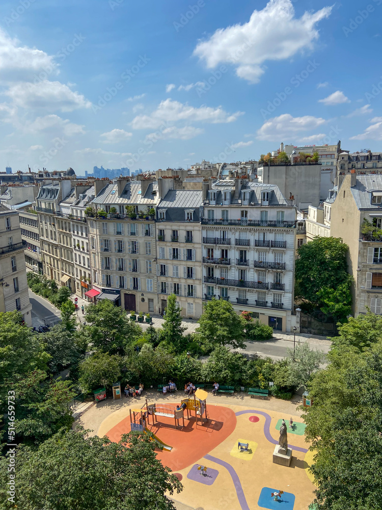 Wall mural Jardin d'enfants, vue aérienne à Paris