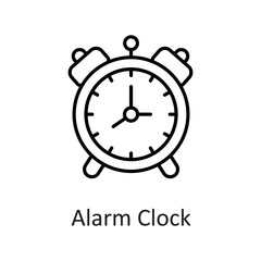 Alarm Clock vector filled outline Icon Design illustration on White background. EPS 10 File