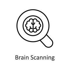 Brain Scanning vector filled outline Icon Design illustration on White background. EPS 10 File